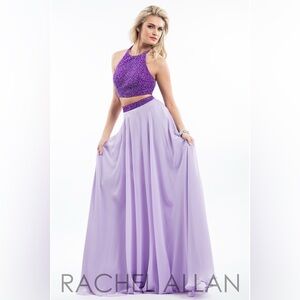 Rachel Allan Two-Piece Purple Gown